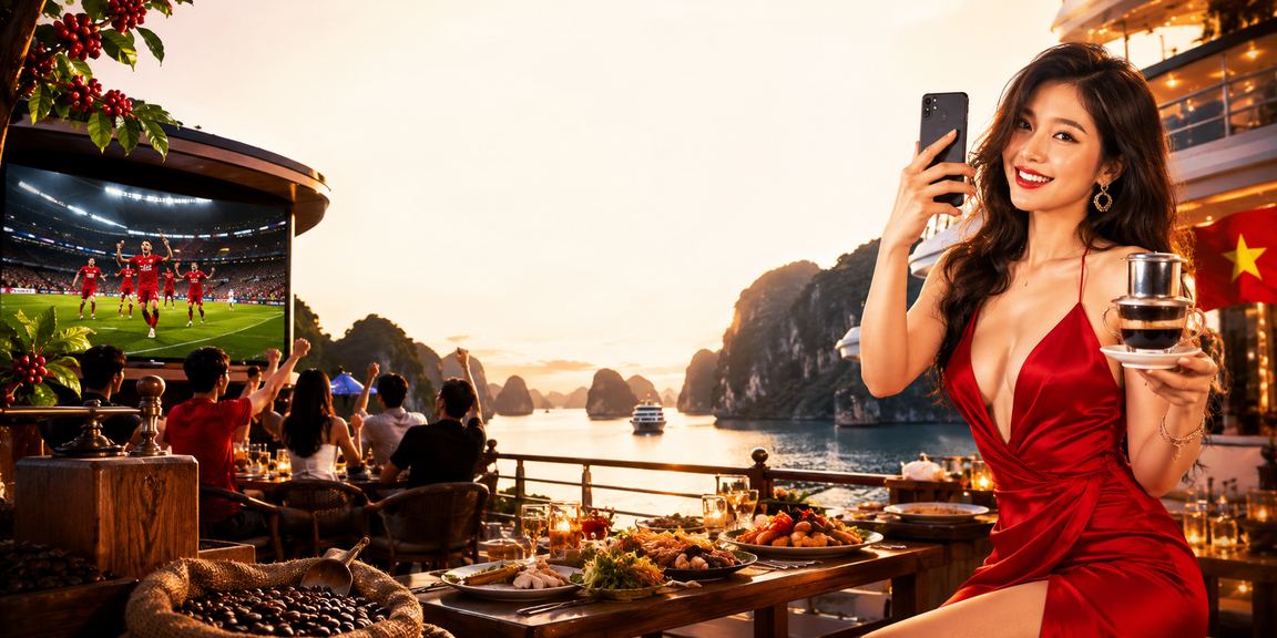 Cảnh Hạ Long kết hợp cà phê và chủ đề bóng đá cho người dùng clc3